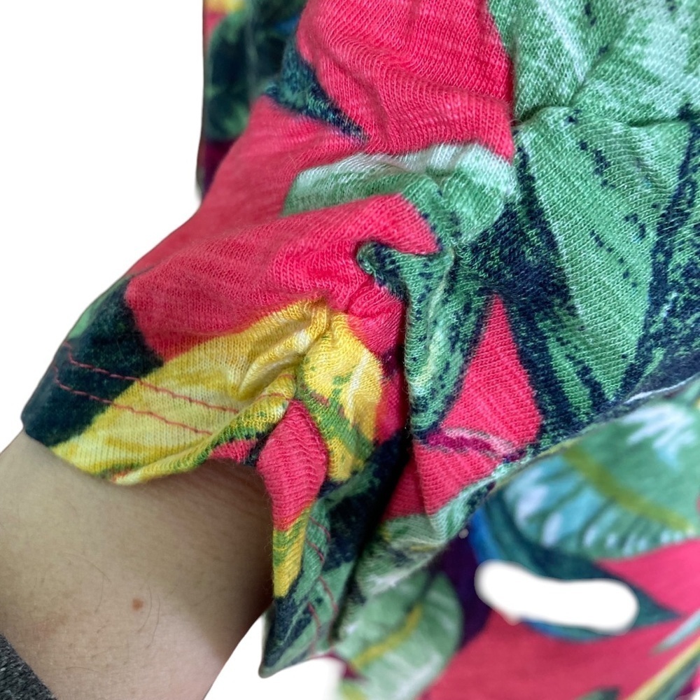 Chico’s Cotton Botannical Slub V-neck Tee Strawberry Margarita (Size XS) - Picture 6 of 10